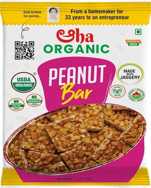 Aha Organic Peanut Chikki 150 Gm