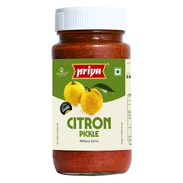 Priya Citron Pickle Without Garlic 300g