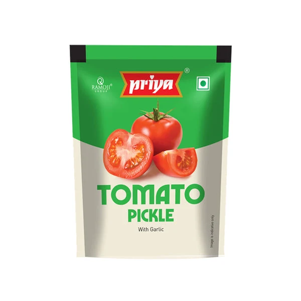 Priya Tomato Pickle with Garlic - 40g Sachet (Pouch Pack of 10)